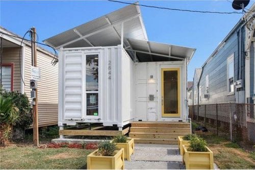 an all-white shipping container home - build a shipping container home