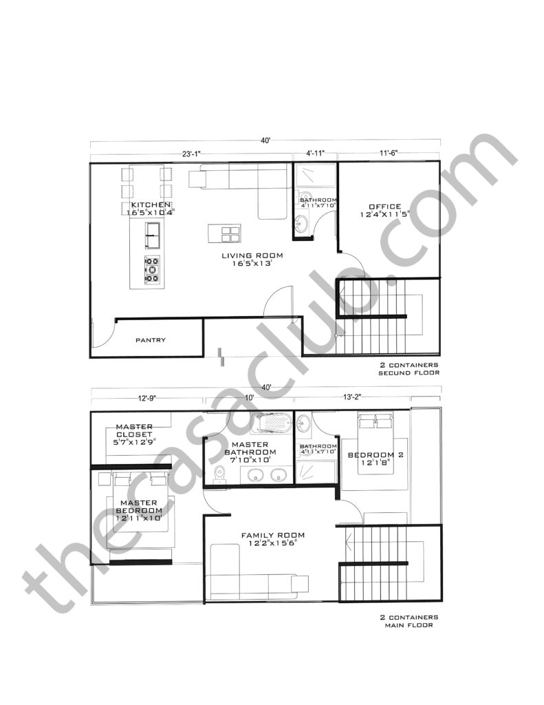 shipping container home plans 2 story