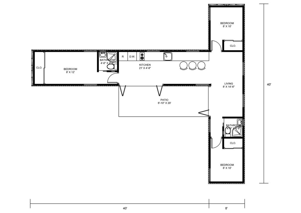 Shipping Container Cabin Floor Plans Viewfloor Co   CONTAINER 5 1024x724 