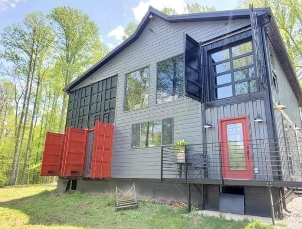 container home with stable foundation