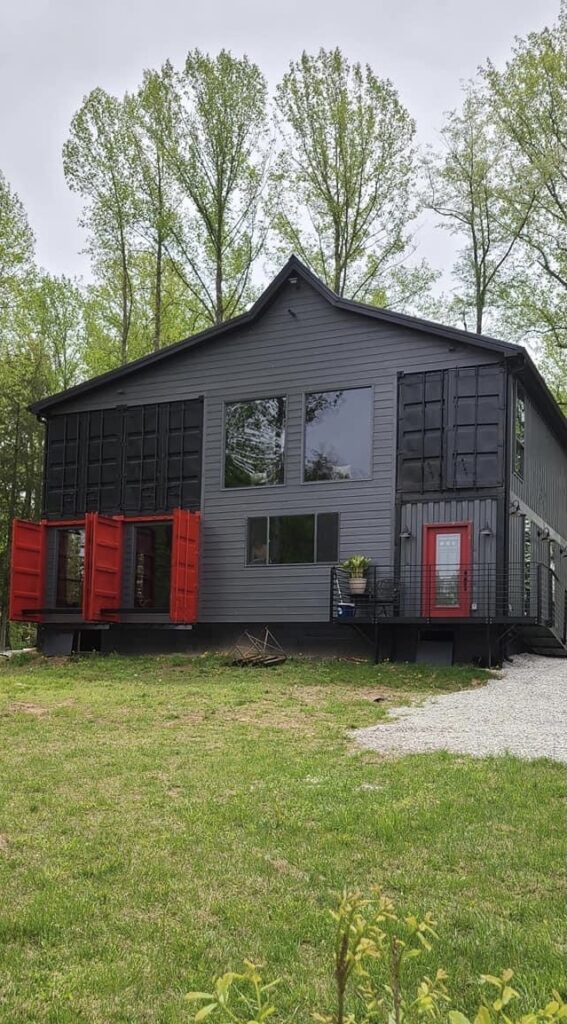shipping container home new jersey outside view