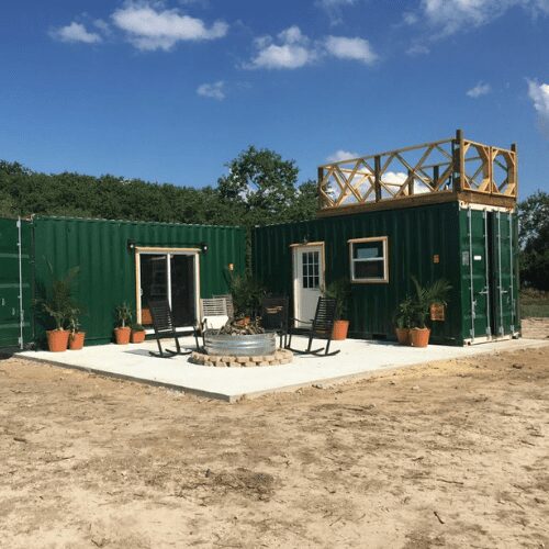 container home with slab foundation