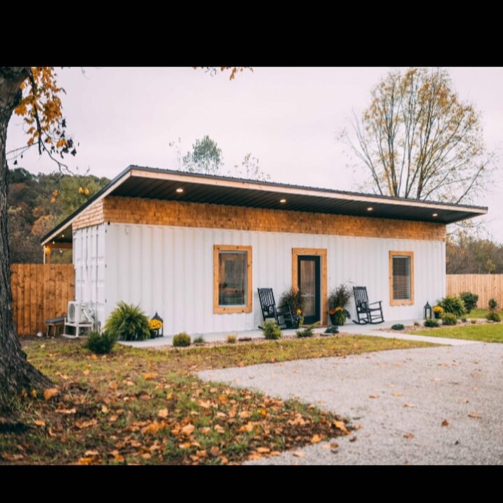 Rustic Tiny Container Home | A 40′ Cozy Vacation Getaway by Shelley Carter