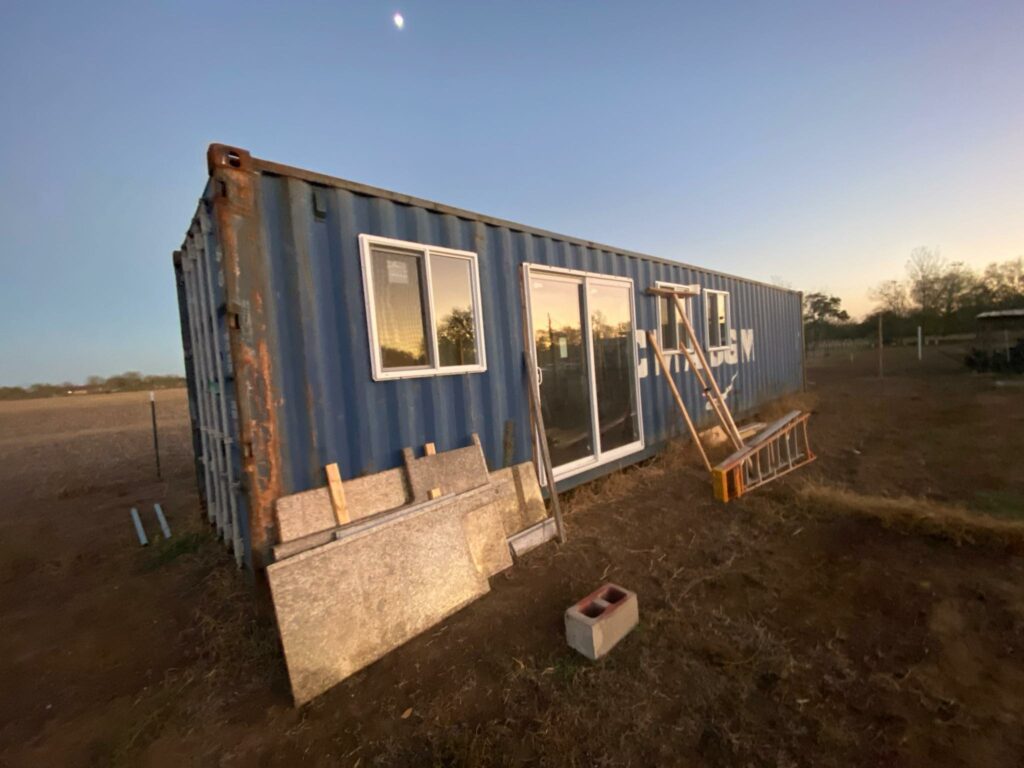 Galvan's Devine, Texas Shipping Container Home - Before