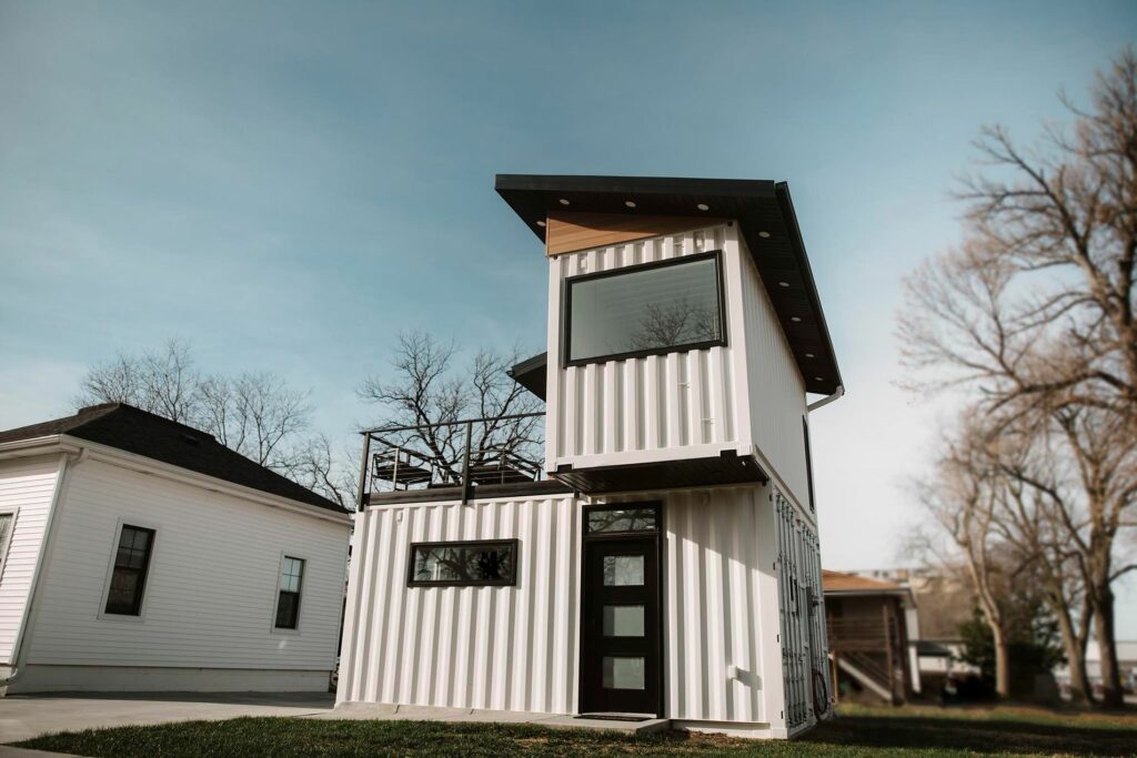 Modern Lincoln, NE Container Home Exterior - Josh Nix