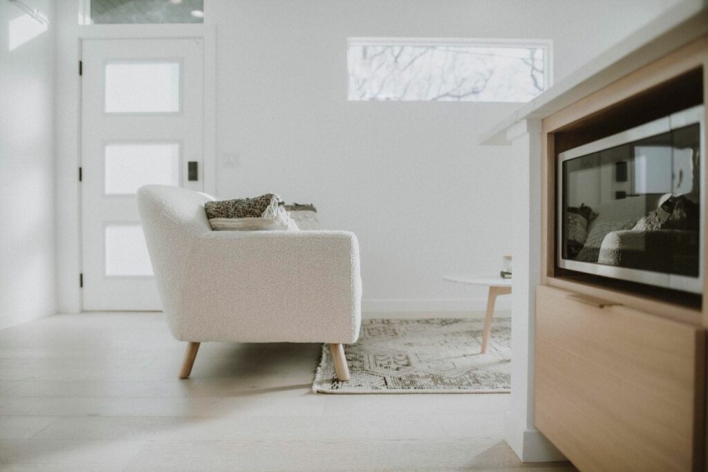 Modern Lincoln, NE Container Home Living Room - Josh Nix