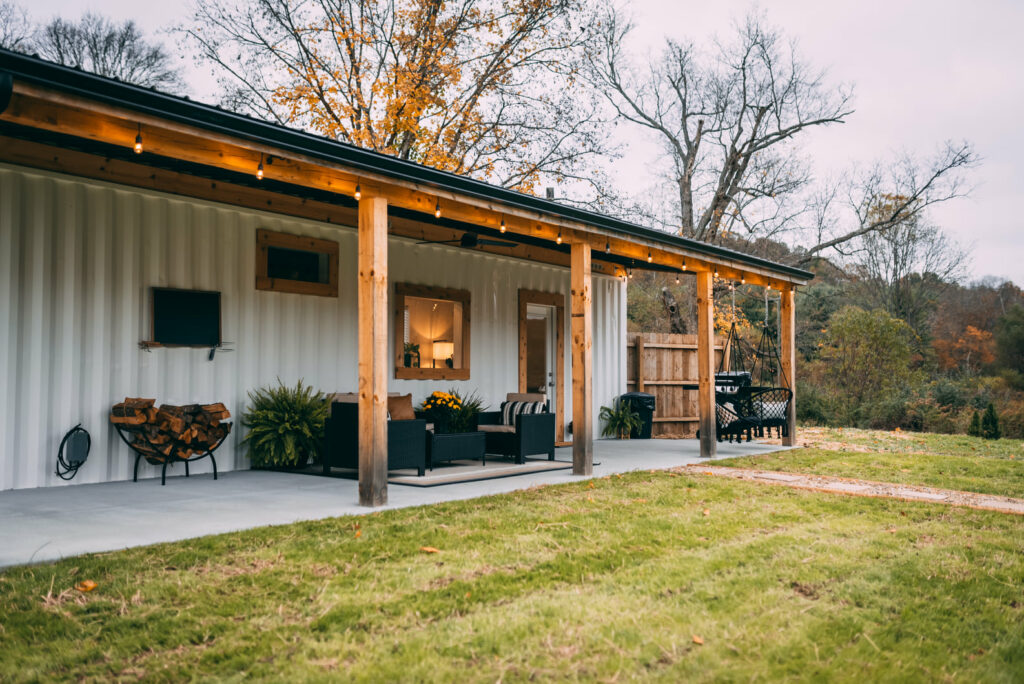 Container home back porch