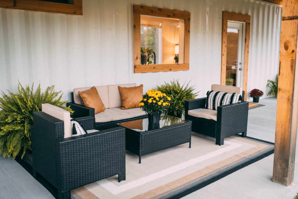 Back porch lounge area