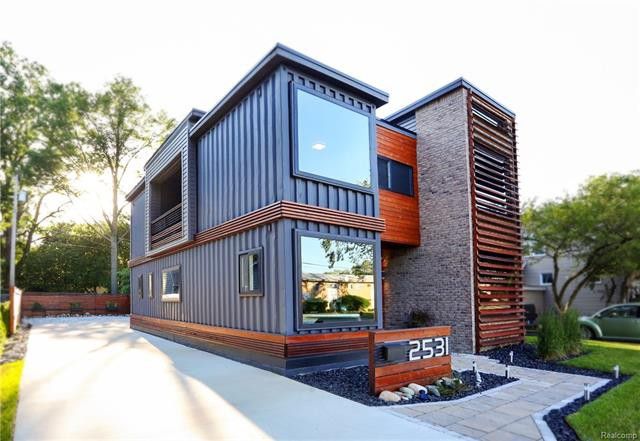 Exterior of a shipping container home - building a shipping container home in Nashville