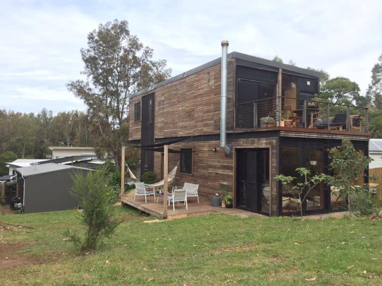 Two story shipping container home in Denver