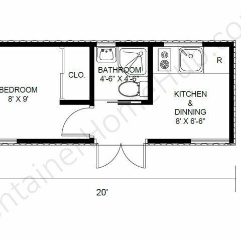 20-foot Shipping Container Home Floor Plans