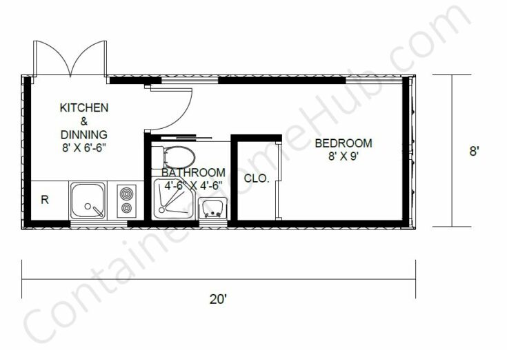 20-foot Shipping Container Home Floor Plans