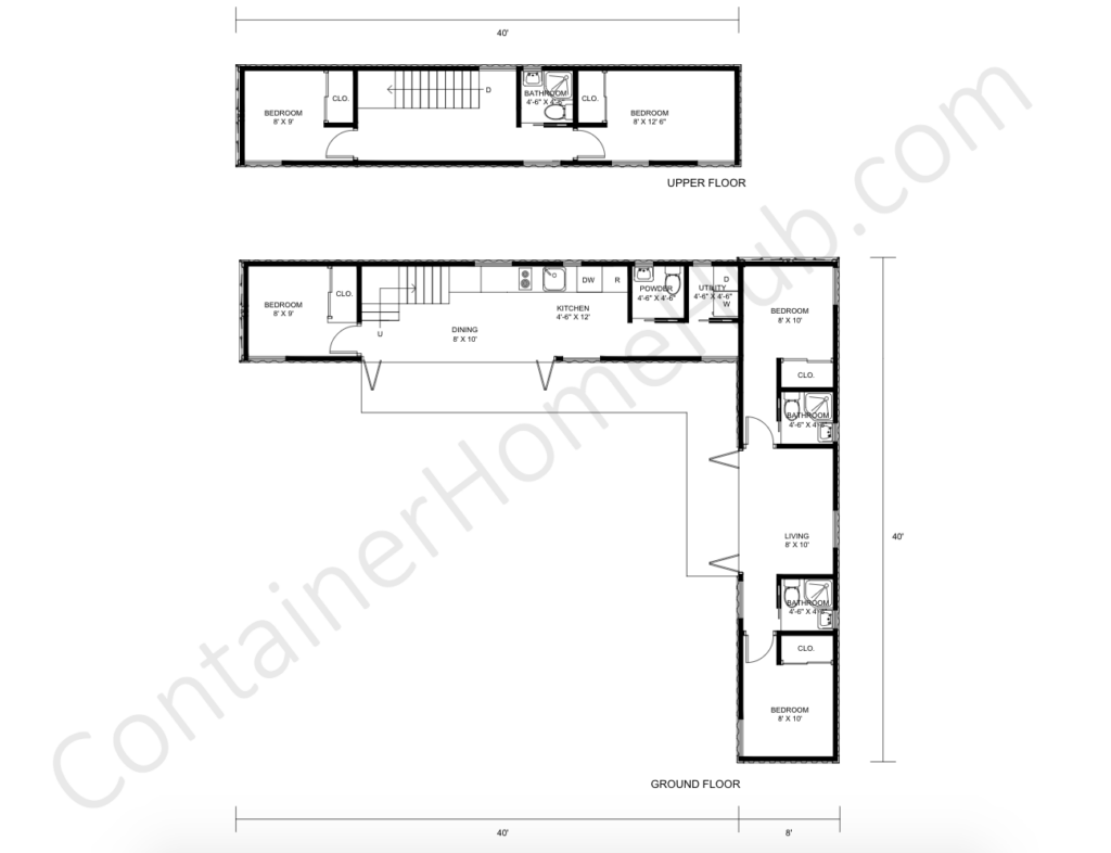 5 bedroom shipping container home floor plans