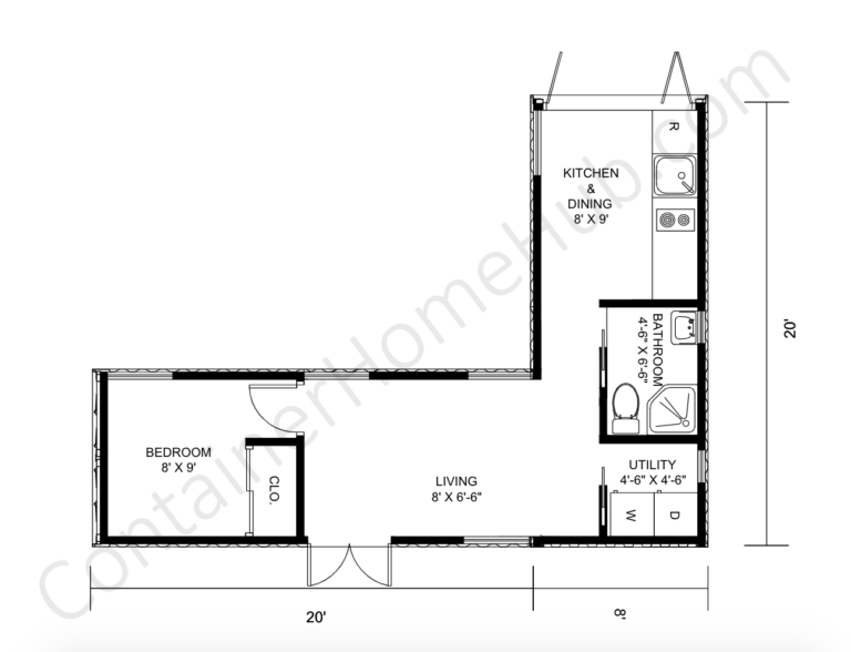 2 20 Ft Shipping Container Home Floor Plans