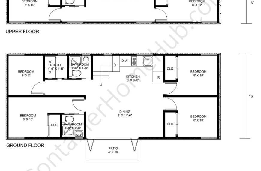 6 bedroom Shipping Container Home Floor Plans