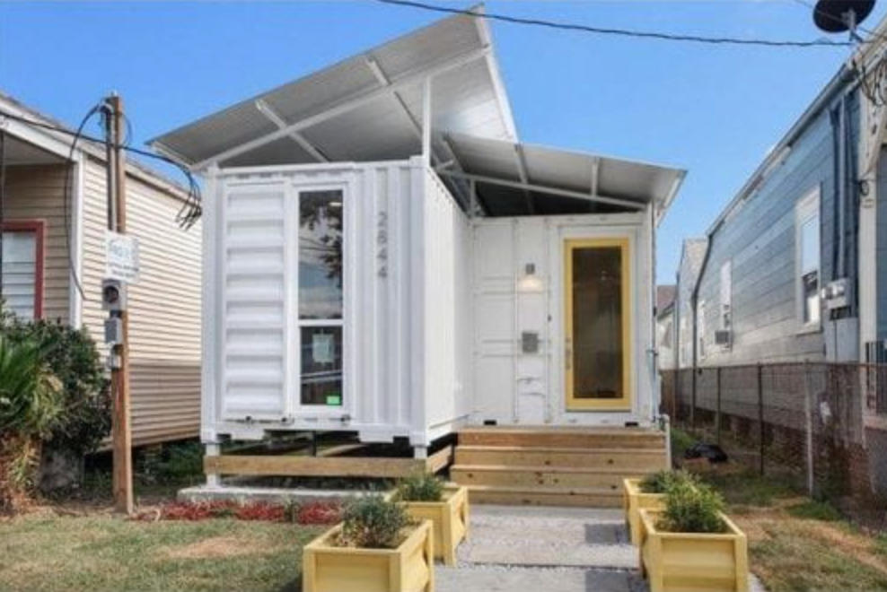 shipping container home in Kansas
