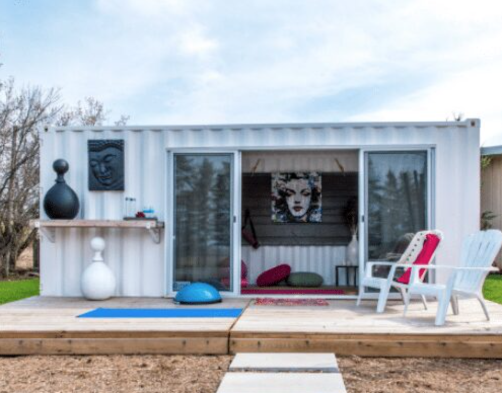 using a shipping container for a storage shed