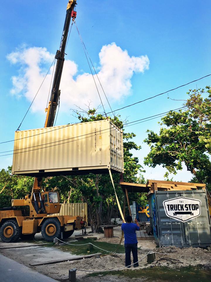 setting up container cabin