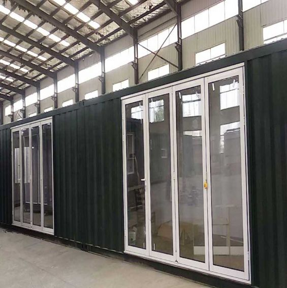 container home glass door