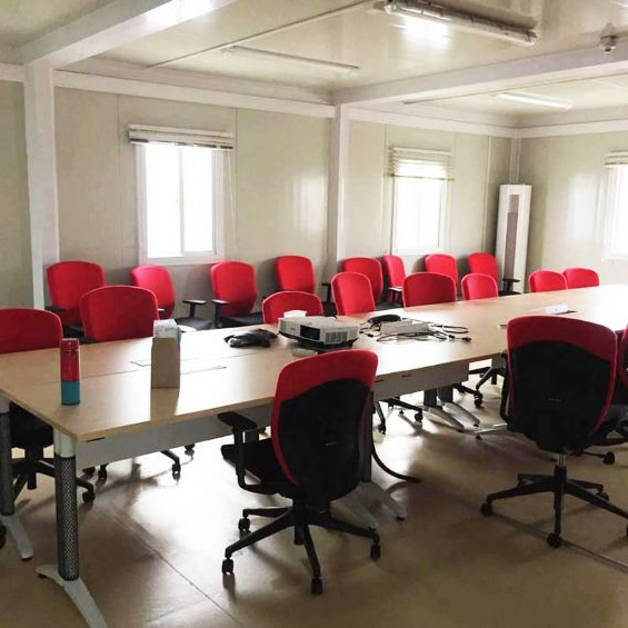 office meeting room containing red chair