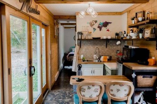 dining space inside a container home